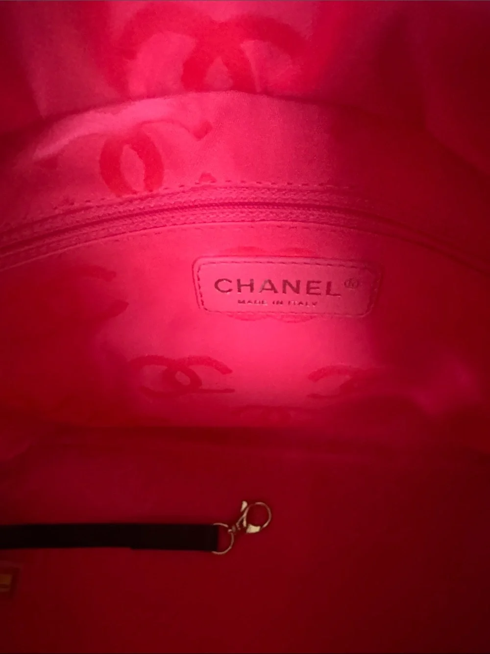 CHANEL Cambon Tote Black Quilted Tote with White CC Patch